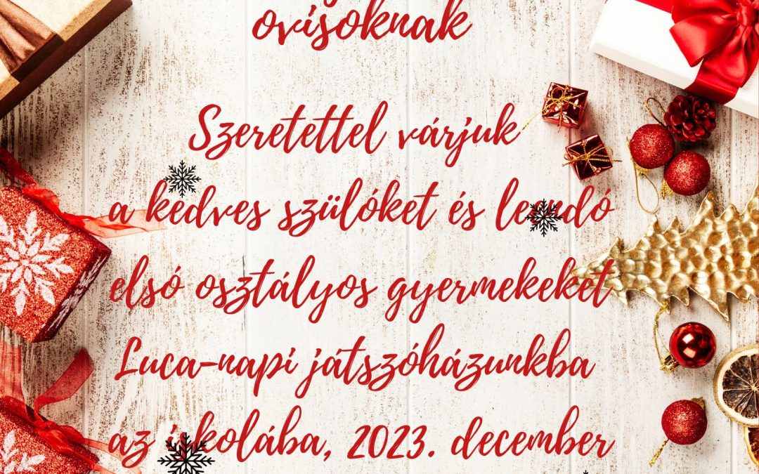 Adventi játszóház a leendő elsősöknek
