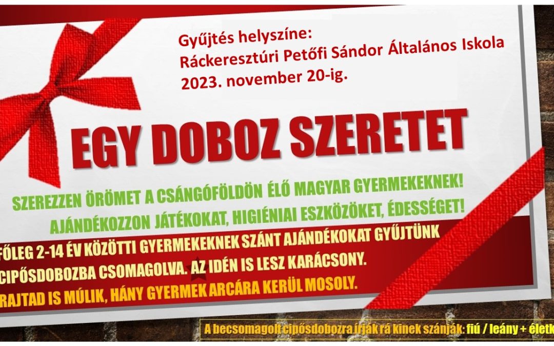Egy doboz szeretet – cipősdoboz adományozás